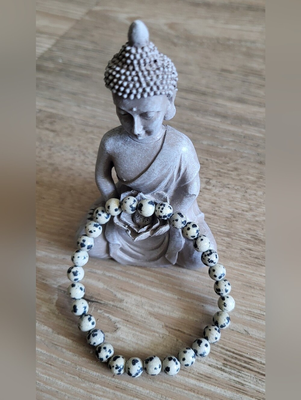 ✨ Dalmatian Jasper Beaded Bracelet ✨
